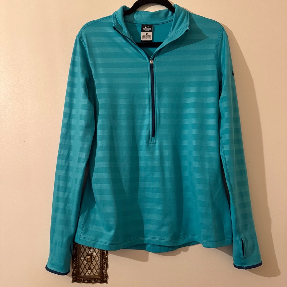 Nike Pro Hyperwarm Embossed Dri-FIT 1/2 Zip Training Pullover Large 622313-3882